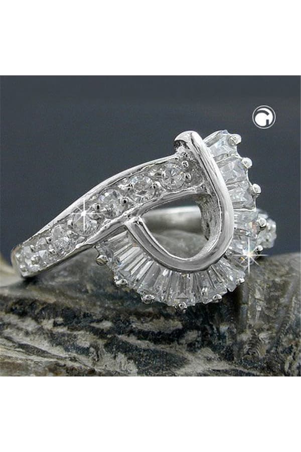 Ring Many Zirconia Crystals Silver 925 - GL93047-58