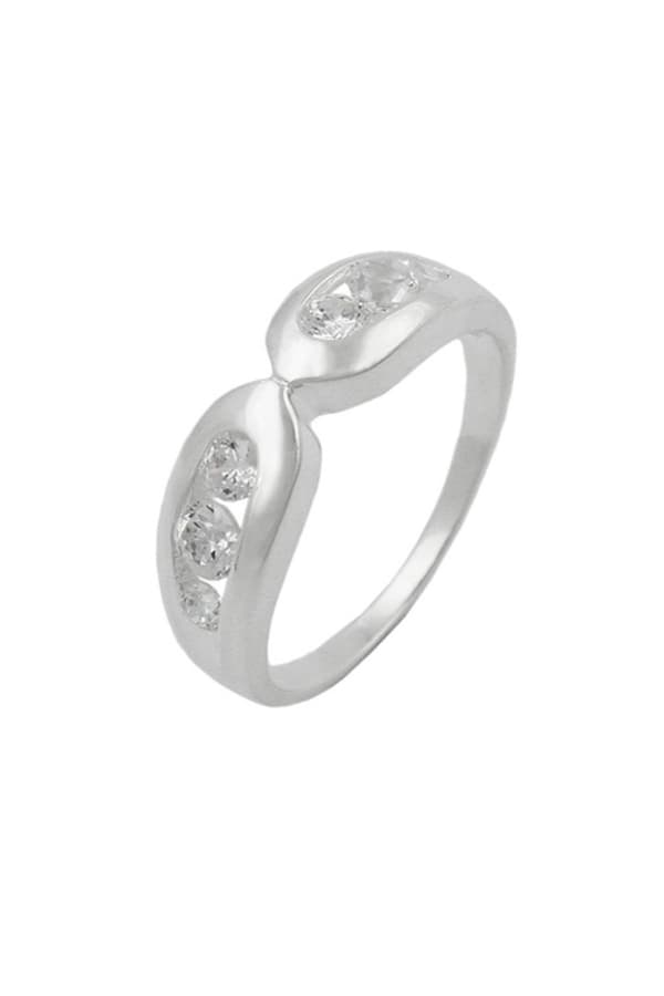 Ring 6mm 6 Zirconia Crystals Silver 925 - GL92673-60