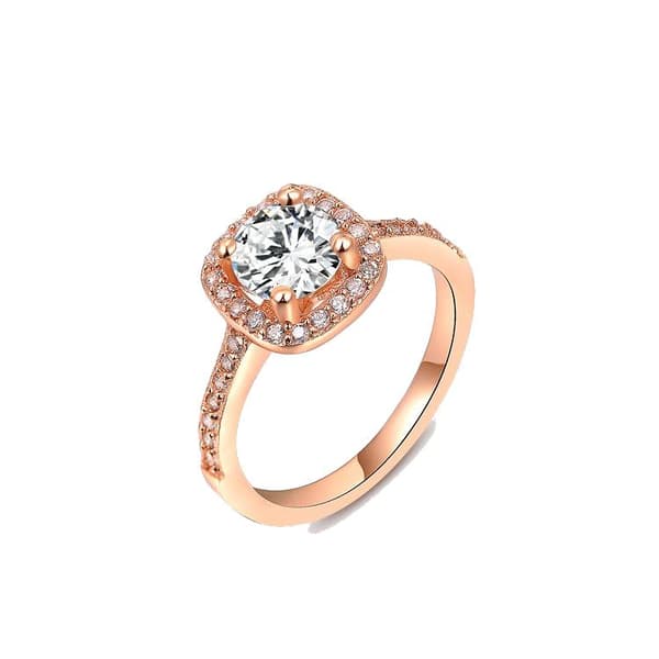 16 mm guldpläterad ring rose guld strass