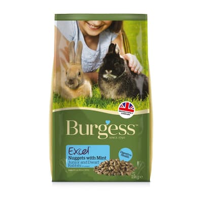 Burgess Excel Mint Junior And Dwarf Rabbit Nuggets