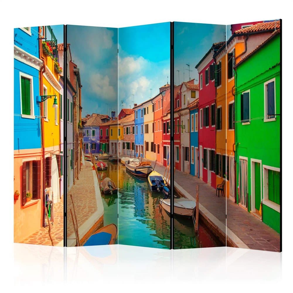 Rumsavdelare / Skärmvägg - Colorful Canal in Burano II