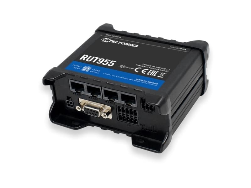 Teltonika RUT955, Wi-Fi 4 (802.11n), Ethernet/bredbåndsforbindelse, 3G, 4G, Svart, Frittstående router