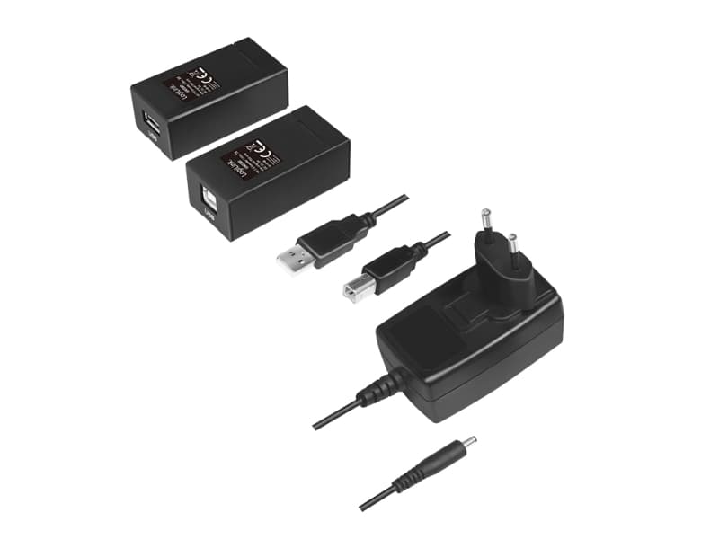 LogiLink UA0280, Sender og mottaker, 150 m, Cat5e,Cat6, Svart, 3 V, 5 A