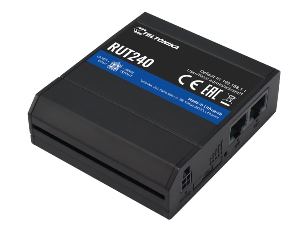 Teltonika RUT240 - Trådlös router - WWAN - 802.11b/g/n - 2,4 GHz - DIN-skenmonterbar