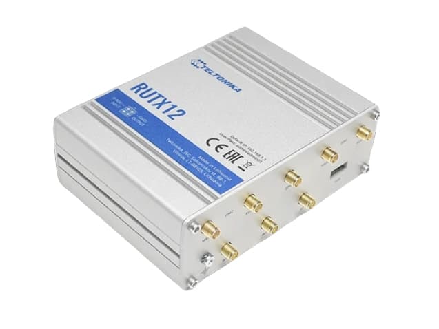 Teltonika RUTX12, Wi-Fi 5 (802.11ac), Dobbelbånd (2.4 GHz / 5 GHz), Ethernet/bredbåndsforbindelse, 3G, Sølv, Frittstående router