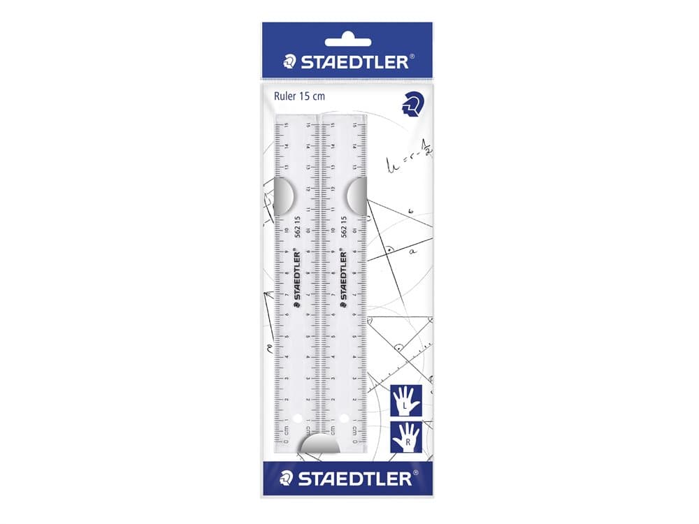 STAEDTLER Mars 562 PB - Linjal - 15 cm - gjennomsiktig (en pakke 2)