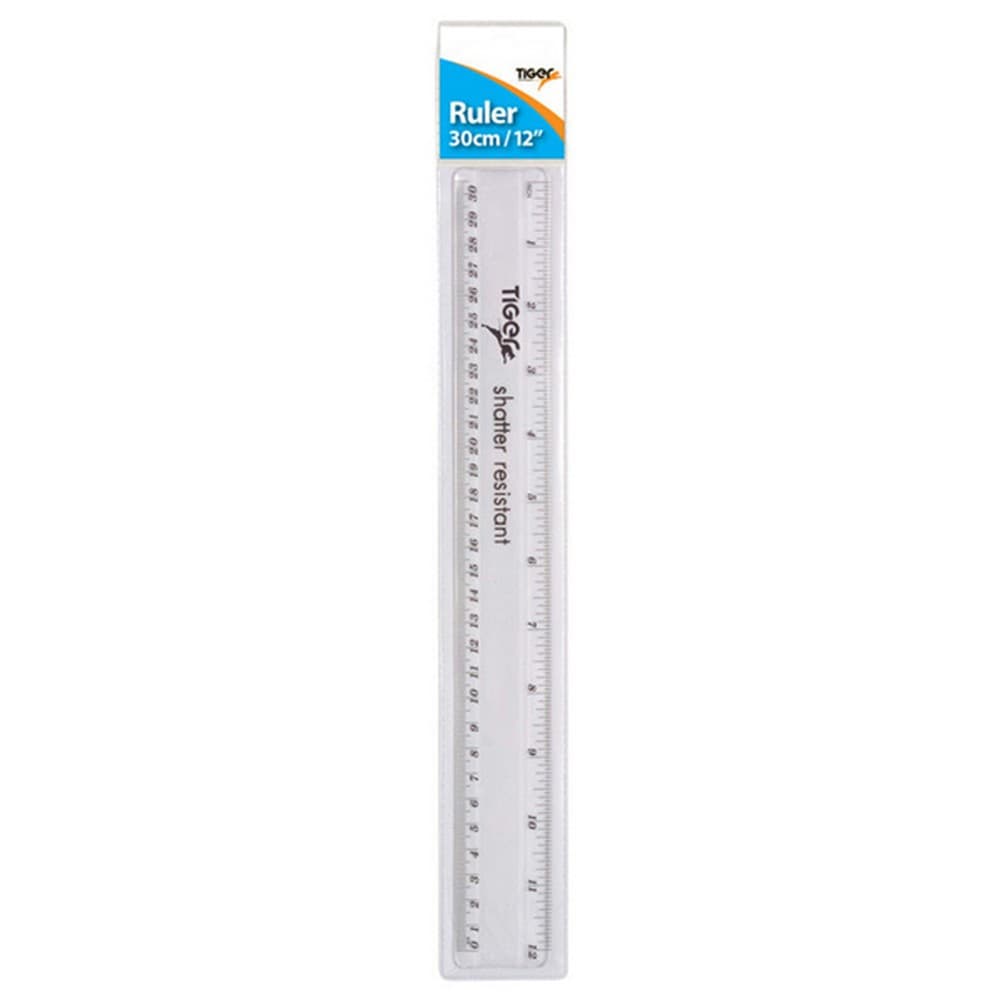Tiger Shatter Resistant Clear Rulers (Pack of 12)