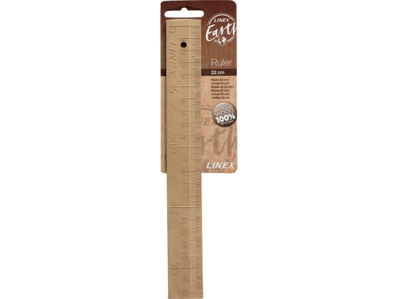 Lineal linex earth rewood, genbrugt træ, 22 cm, natur