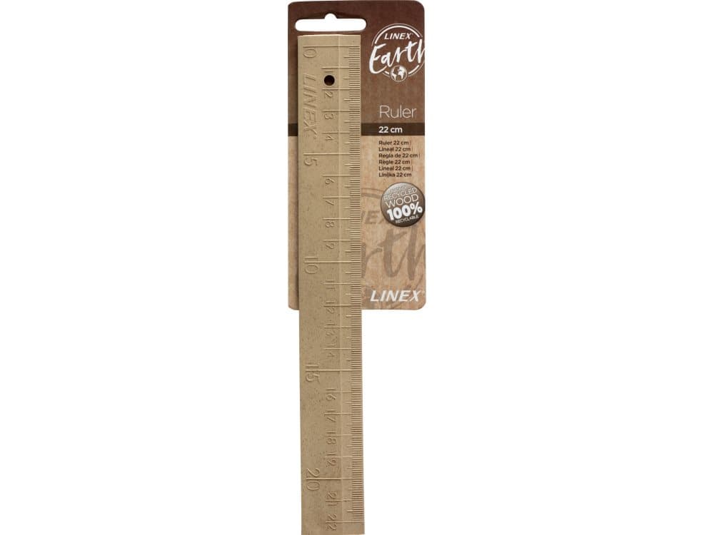 Lineal Linex Earth natur 22cm bæredygtig 100% genanvendelig - (10 stk.)
