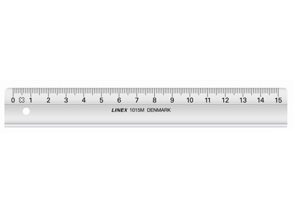 Lineal Linex 15 cm klar plast 1015