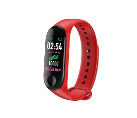 Aktivitetsarmband pulsklocka fitness tracker röd