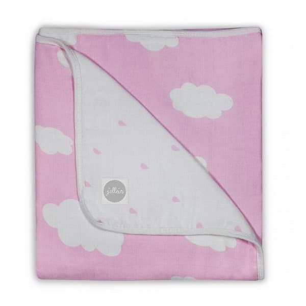 Muslin blanket 75x100cm, Clouds Pink, Jollein