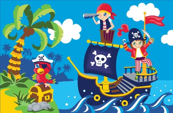 Børnetæppe Pirater 120x80