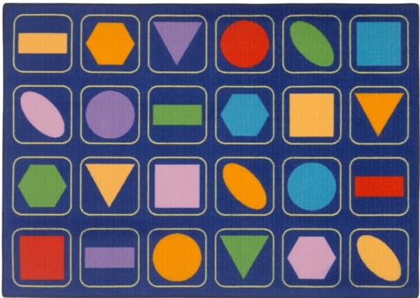 Geometriske Figurer gulvtæppe til børn 133x95