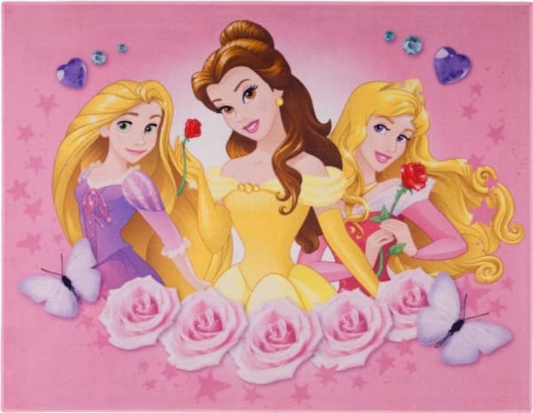 Disney Prinsesse Roser De Luxe gulvtæppe til børn 95x125