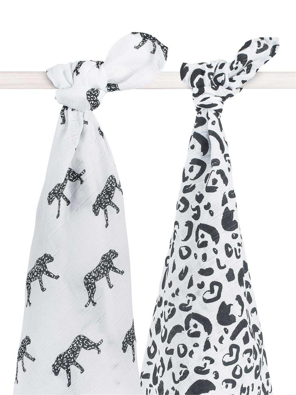 Jollein Muslinfilt 115x115cm Leopard (2 pack)