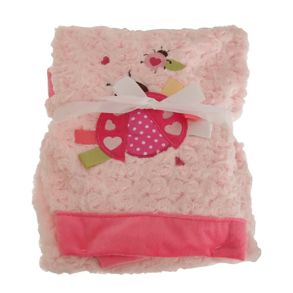 Snuggle Baby Girls Plush Ladybird Design Baby Wrap Blanket