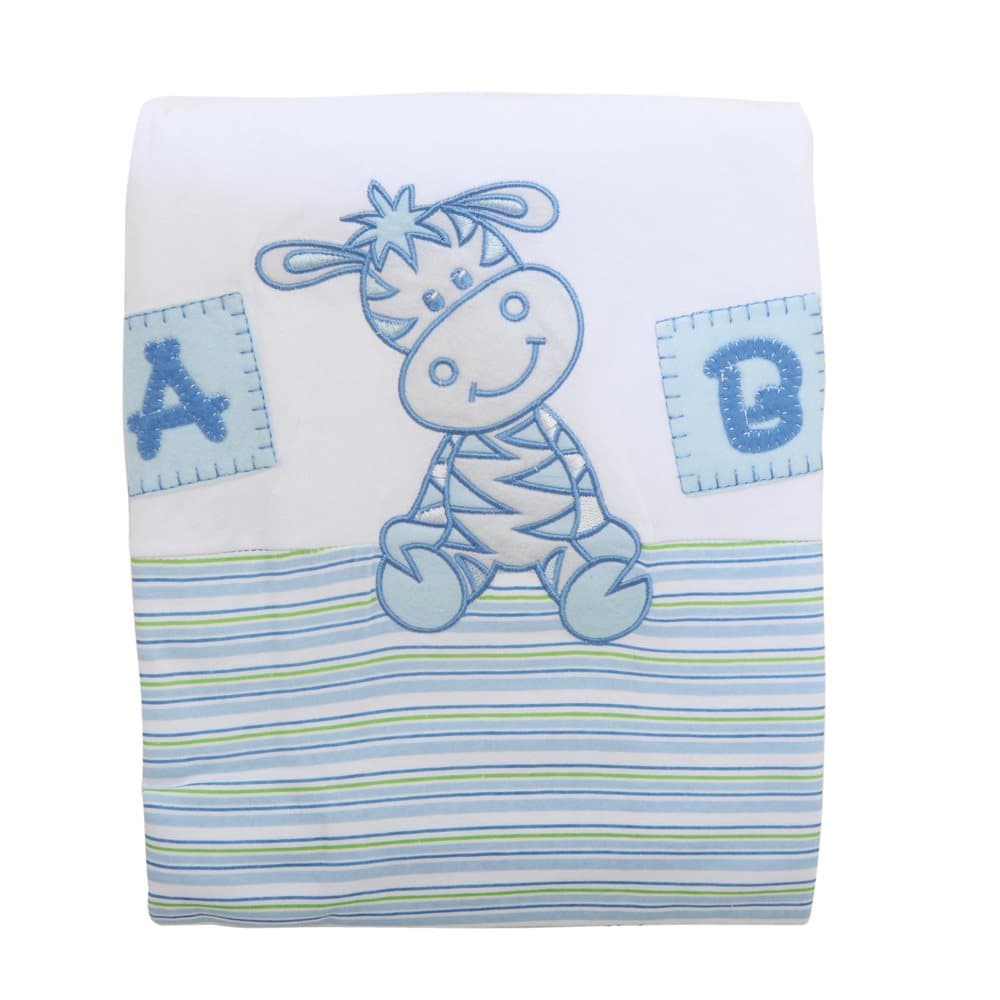 Baby Boy Giraffe Design Embroidered 100% Cotton Pram Blanket