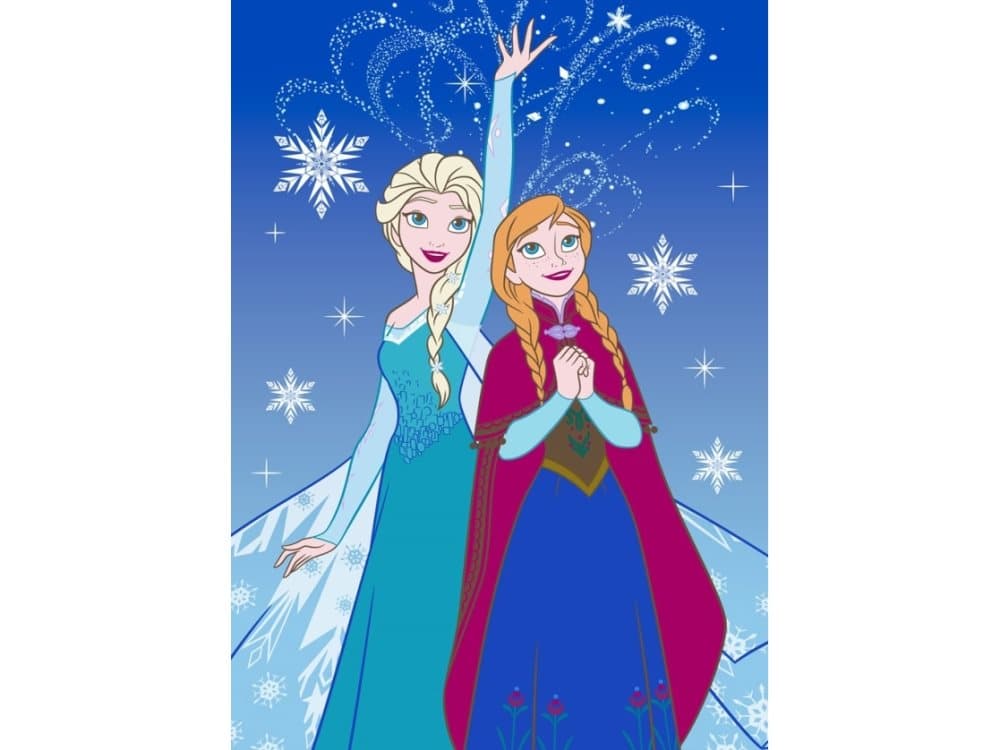 Disney Frost Anna og Elsa Lys Tæppe til børn 04 - 95 x 133 cm