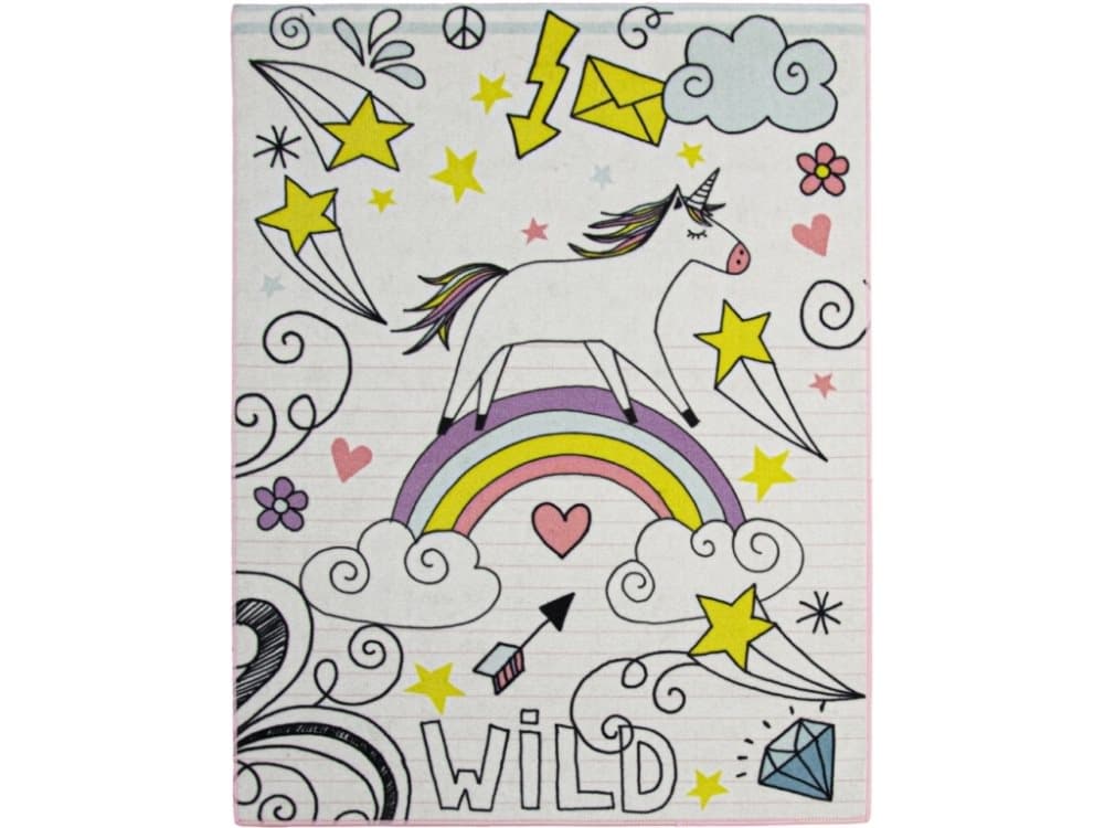 Vild Enhjørning / Wild Unicorn De Luxe gulvtæppe til børn 95x125