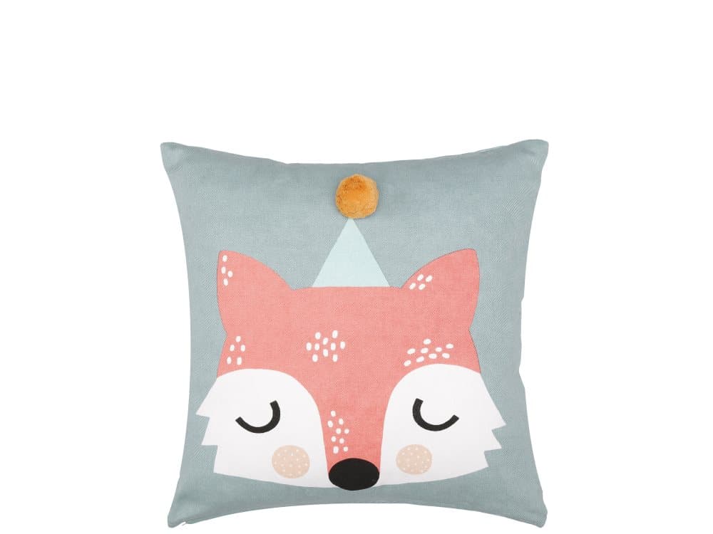Södahl Magic Forest Kudde Frida Fox 100% Ekologisk Bomull 45x45 cm Teal