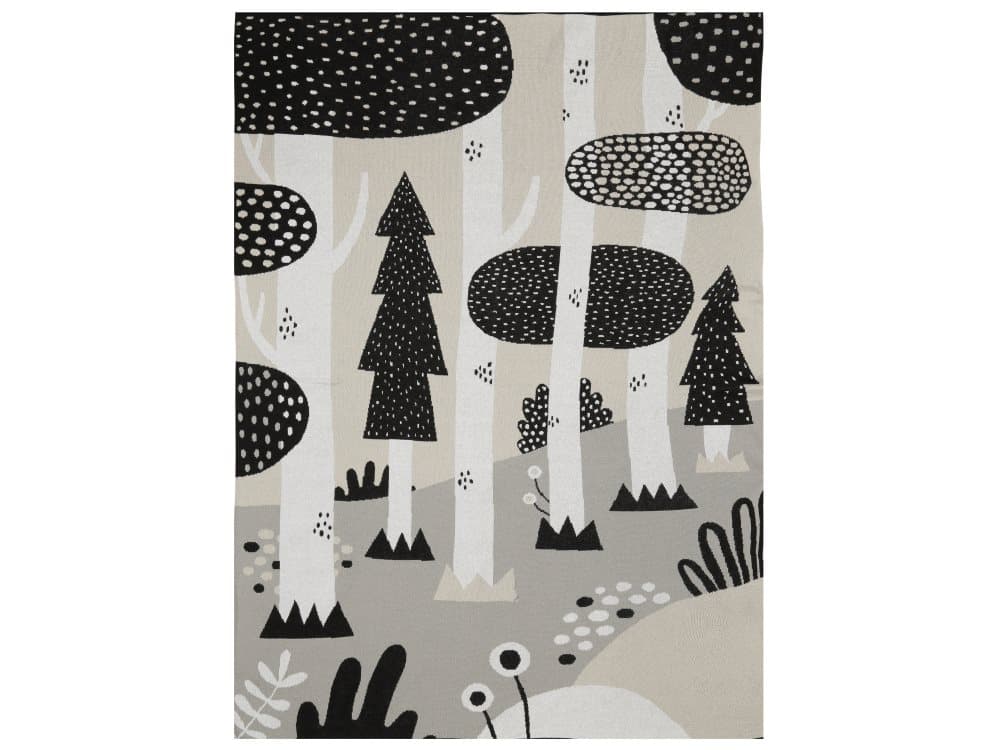 Södahl Magic Forest Pläd Magic Forest 100% Ekologisk Bomull 100x150 cm Svart