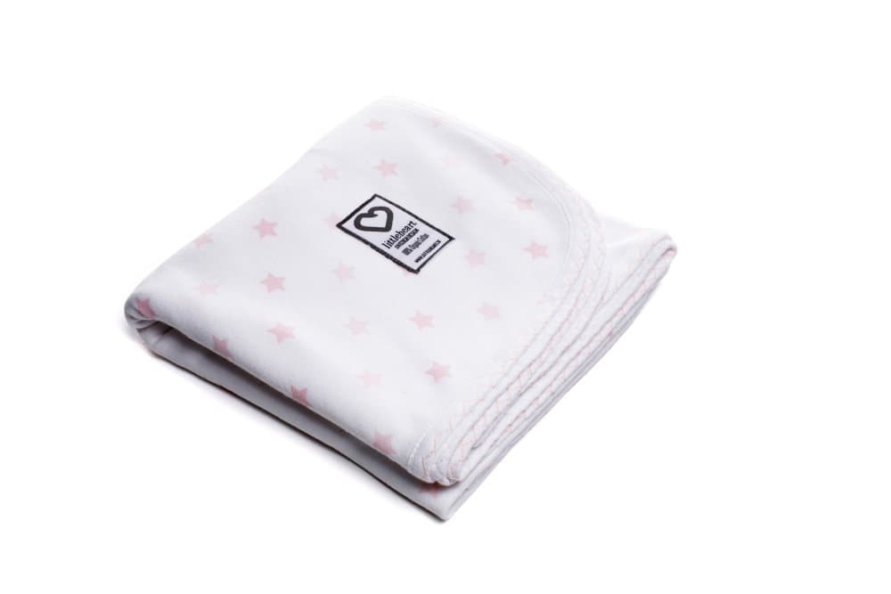 Littleheart Little Star Filt 100% Ekologisk Bomull 80 x 80 cm Rosa