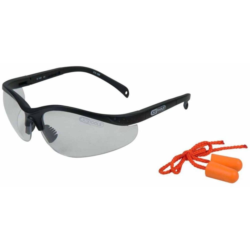 KS Tools sikkerhedsbriller med ørepropper transparent 310.0176