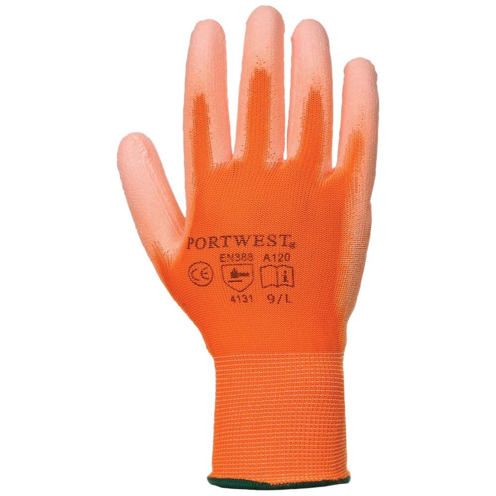 Portwest PU Palm Coated Gloves (A120) / Workwear (Pack of 2)
