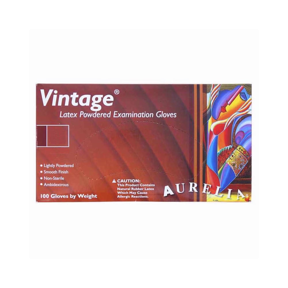 Aurelia Unisex Adults Latex Powdered Examination Gloves (Pack Of 100)