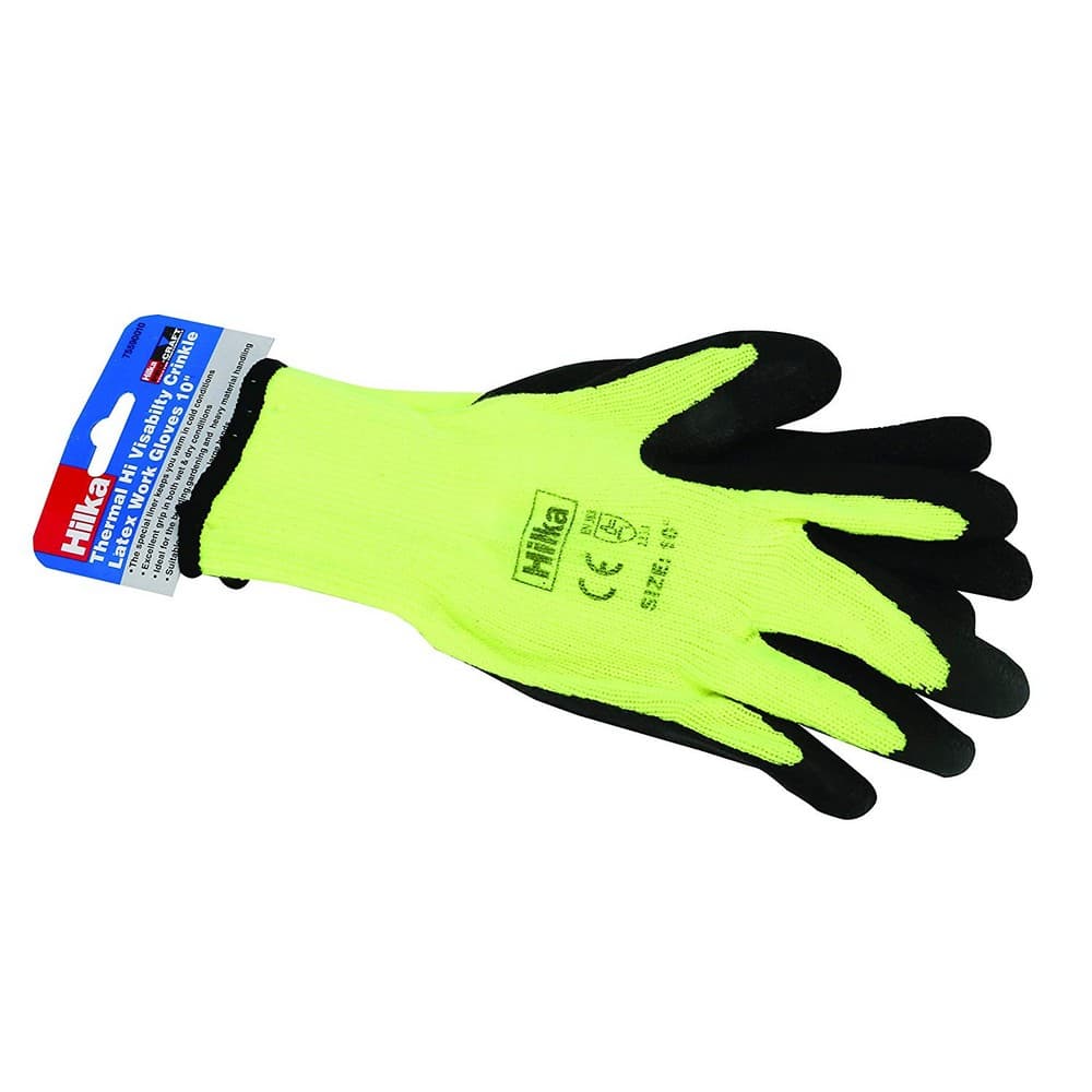 Hilka Unisex Adults Thermal Latex Hi Vis Gloves