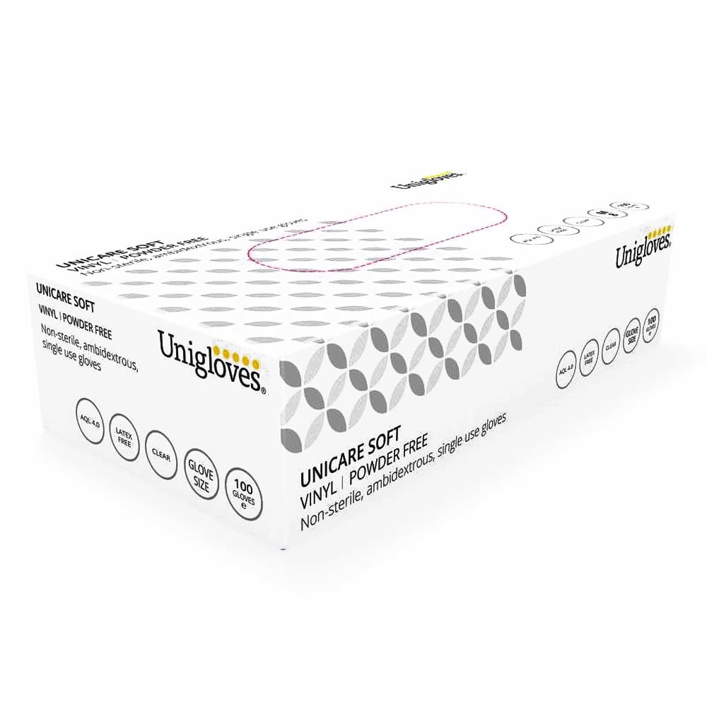 Unigloves Unisex Adults Powder Free Vinyl Gloves (Pack Of 100)