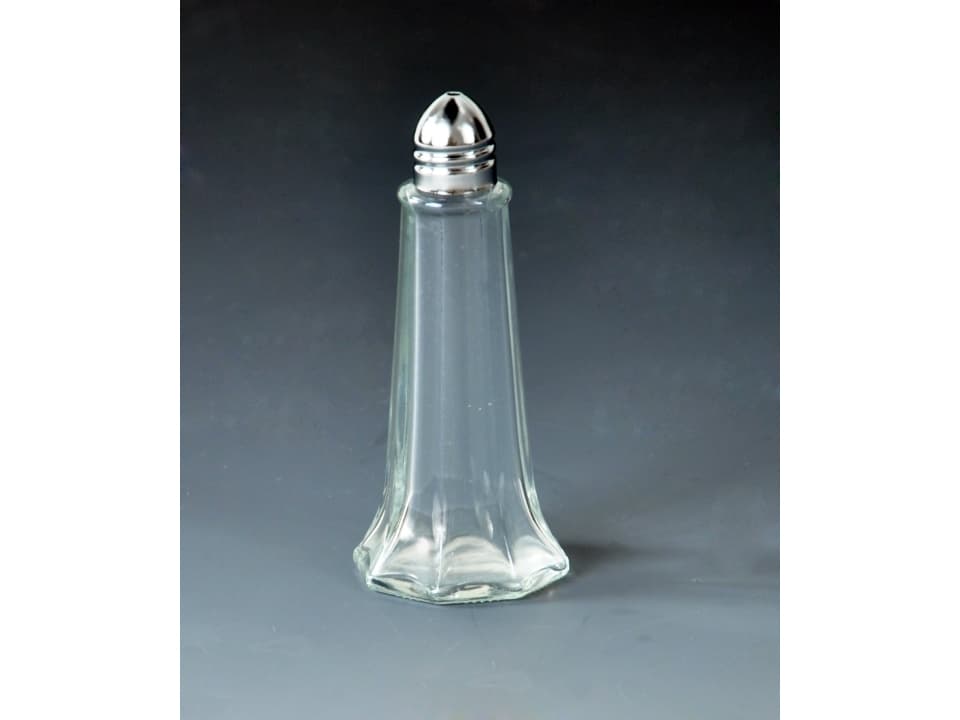 Peberstrøer H11cm glas med krom top m/1 hul