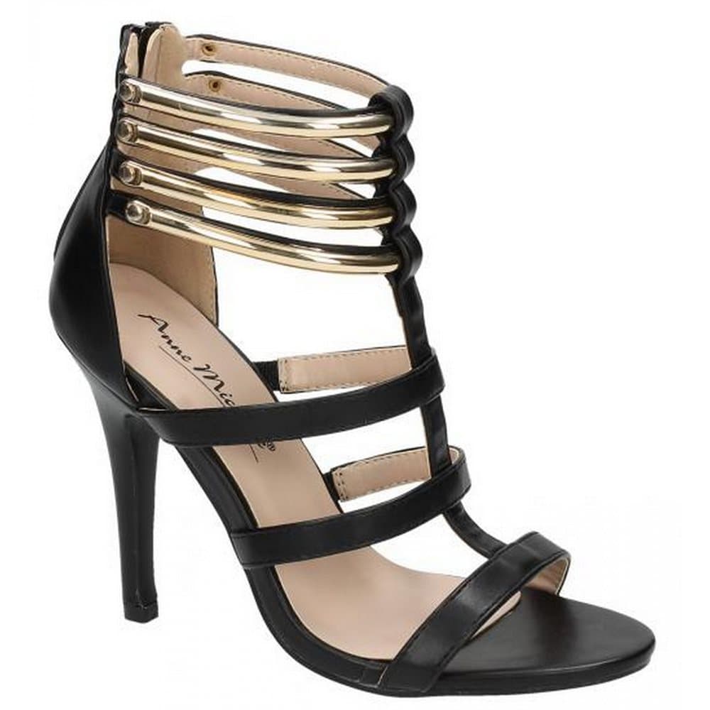 Anne Michelle Womens/Ladies Open Toe Metal Detail High Heels