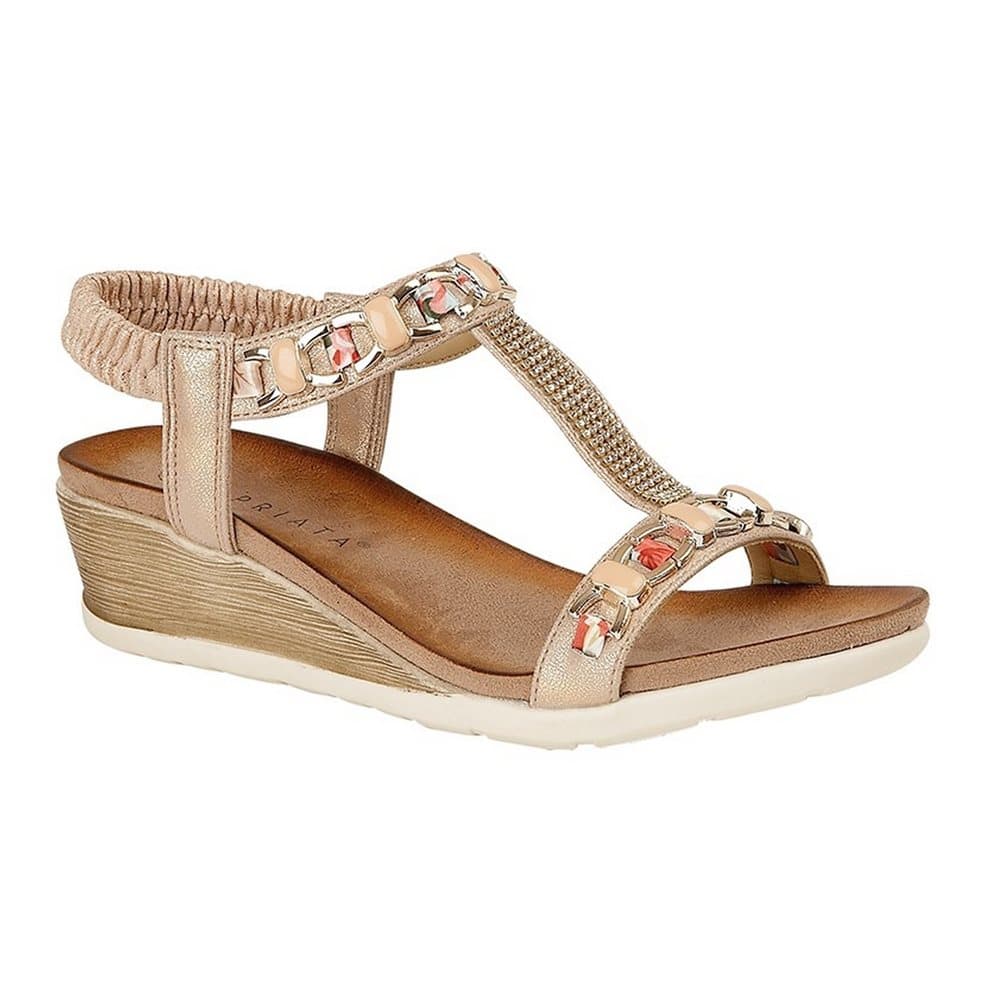 Cipriata Womens/Ladies Brizia Jeweled Elasticated Halter Back Wedge Sandal