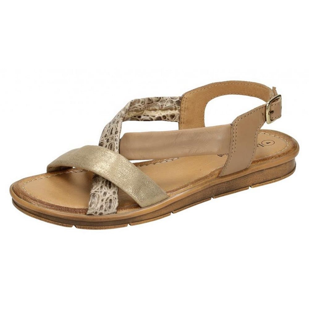 Leather Collection Womens/Ladies Flat Sling Back Sandals
