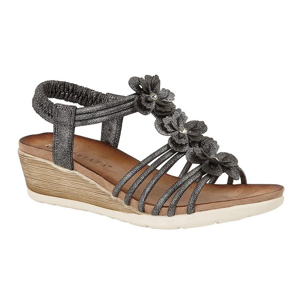 Cipriata Kvinnor / Dam Gerina 3 Flower Halterback Wedge Sandaler