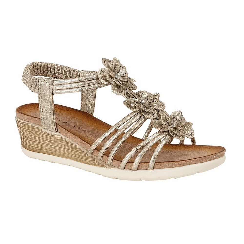 Cipriata Womens/Ladies Gerina 3 Flower Halterback Wedge Sandals