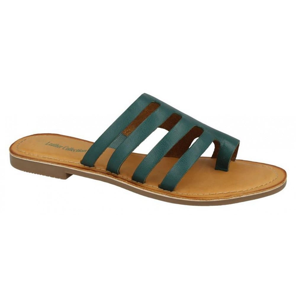 Leather Collection Dam / platta sandaler för kvinnor / damer