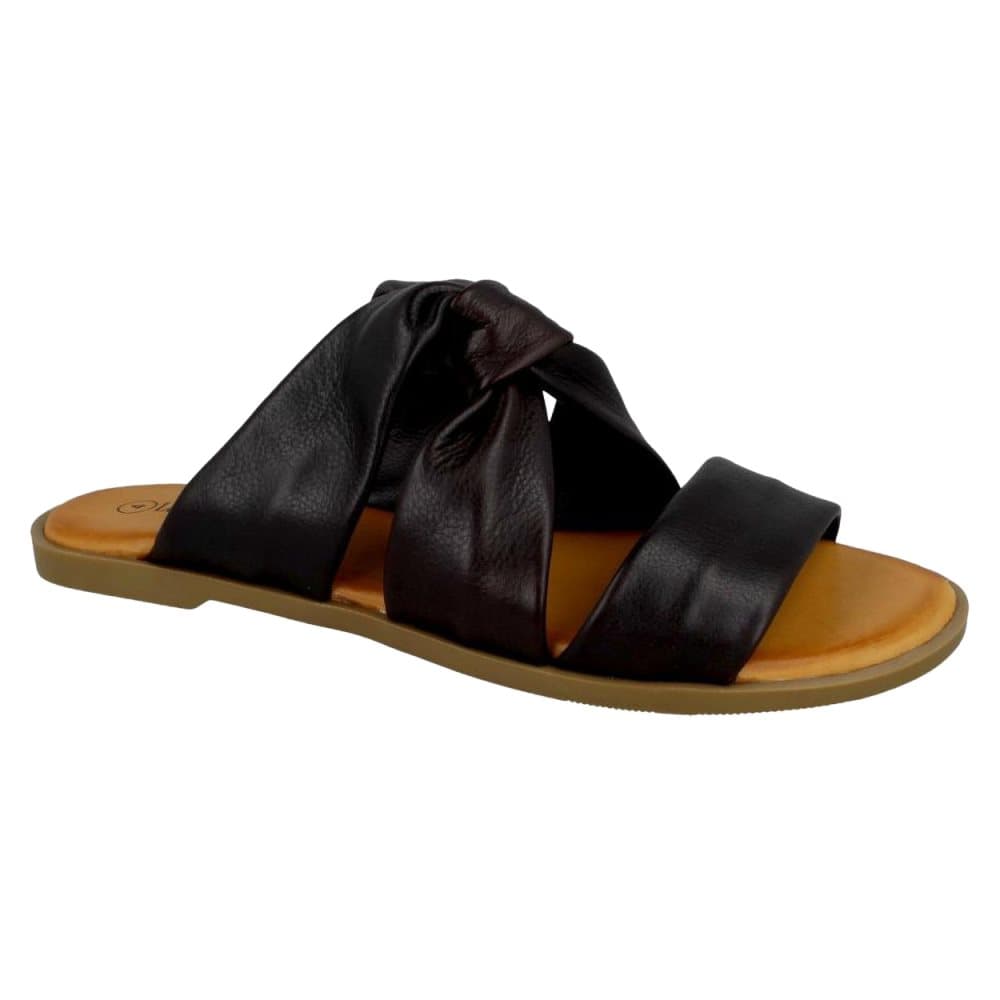 Leather Collection Womens/Ladies Leather Strappy Mules