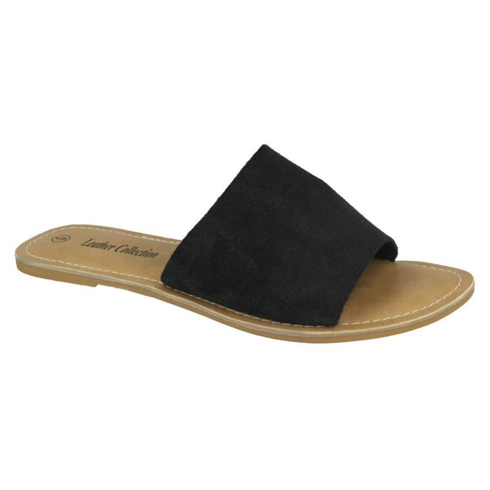 Leather Collection Flat mule sandaler för kvinnor / damer