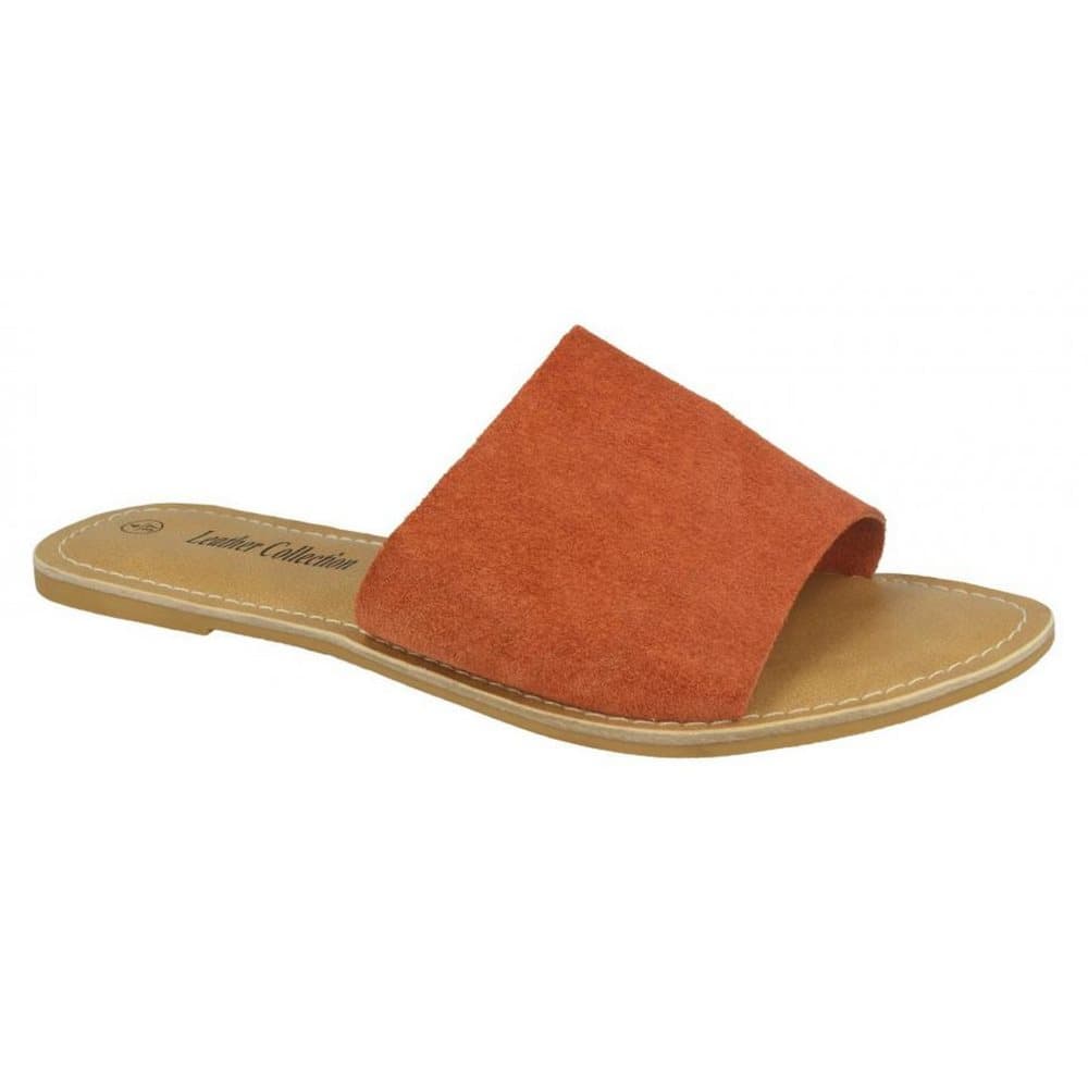 Leather Collection Flat mule sandaler för kvinnor / damer