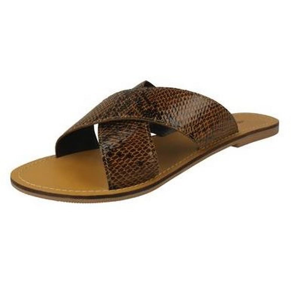 Leather Collection Kvinnor / damer Flat Cross Over Mules
