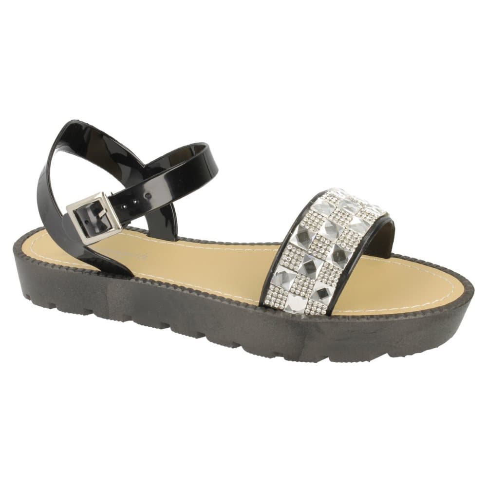 Savannah Kvinnor / Dam Diamante Och Jewel Trim Mule Sandaler