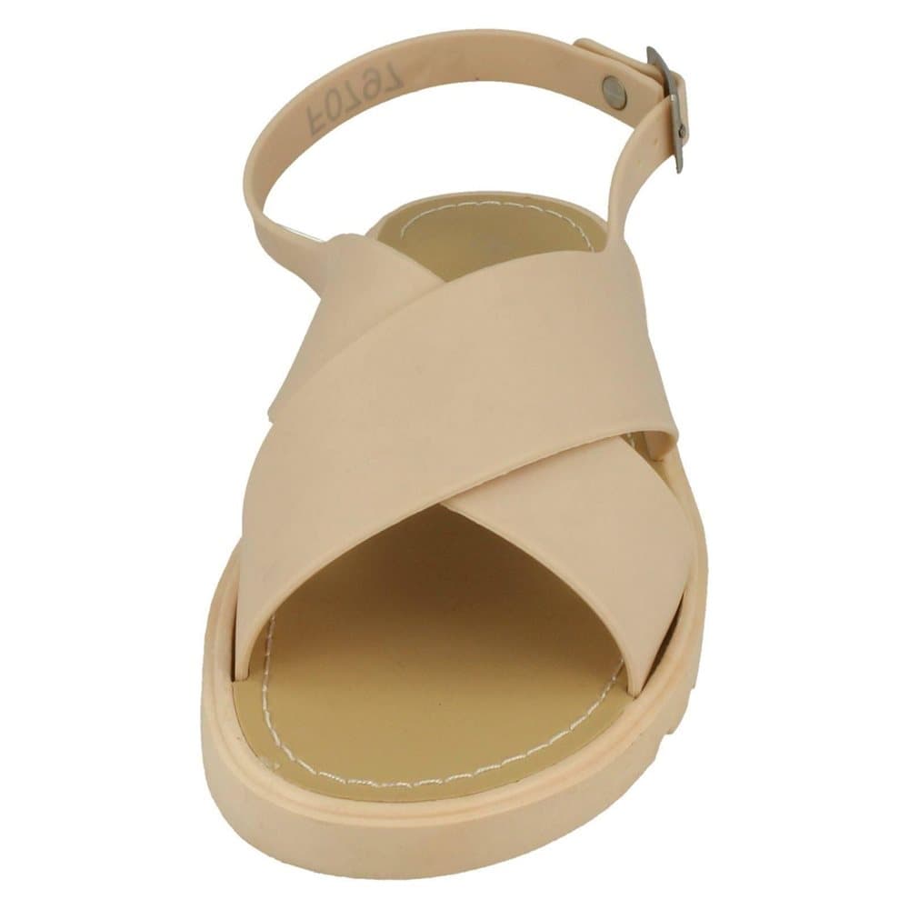 Spot On Womens/Ladies Low Slingback X Vamp Sandals