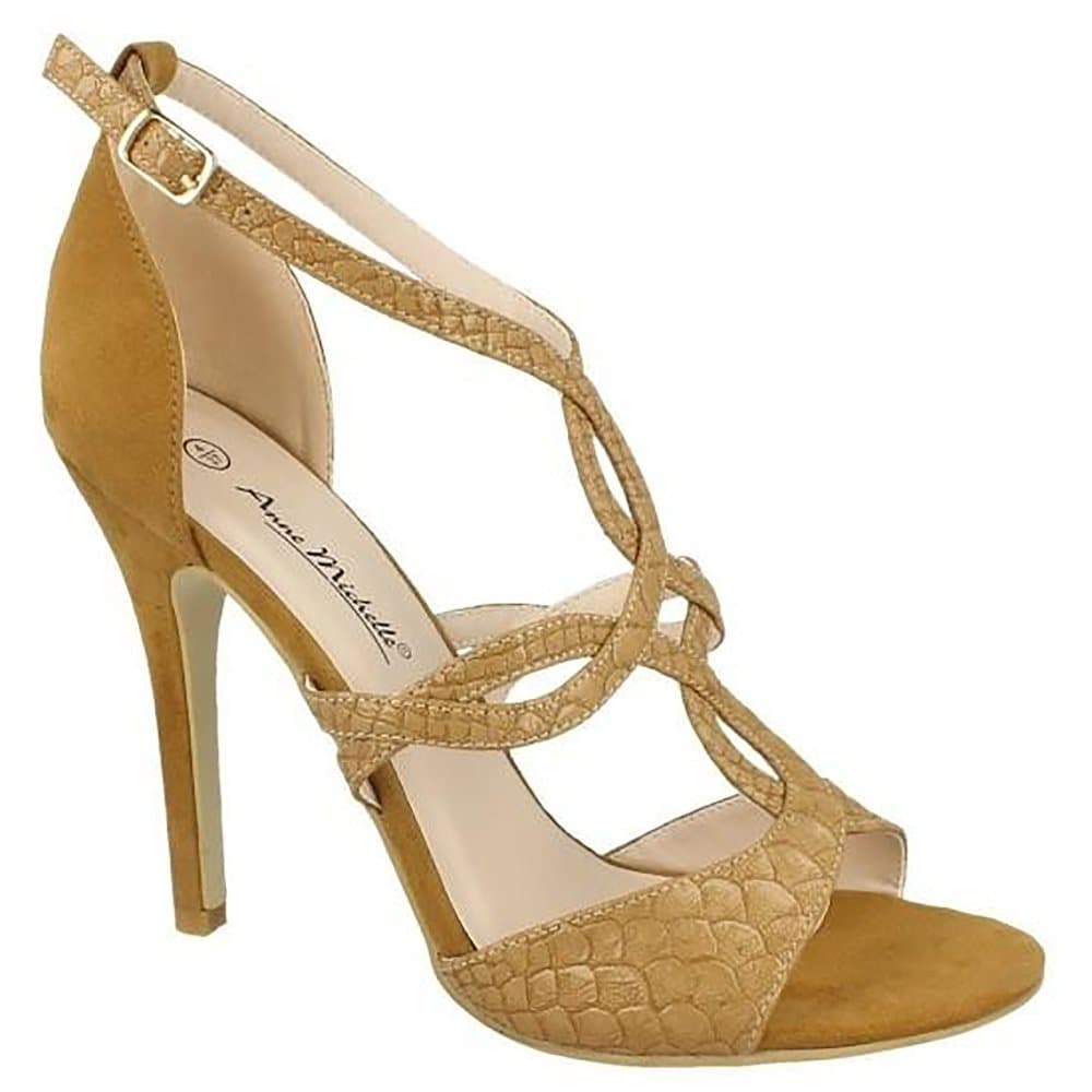 Anne Michelle Womens/Ladies Faux Snake Skin High Heels