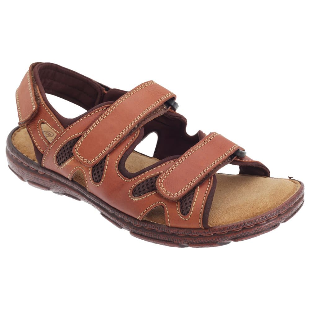 Roamers Mens 3 Touch Fastening Justerbara komfortläder sandaler