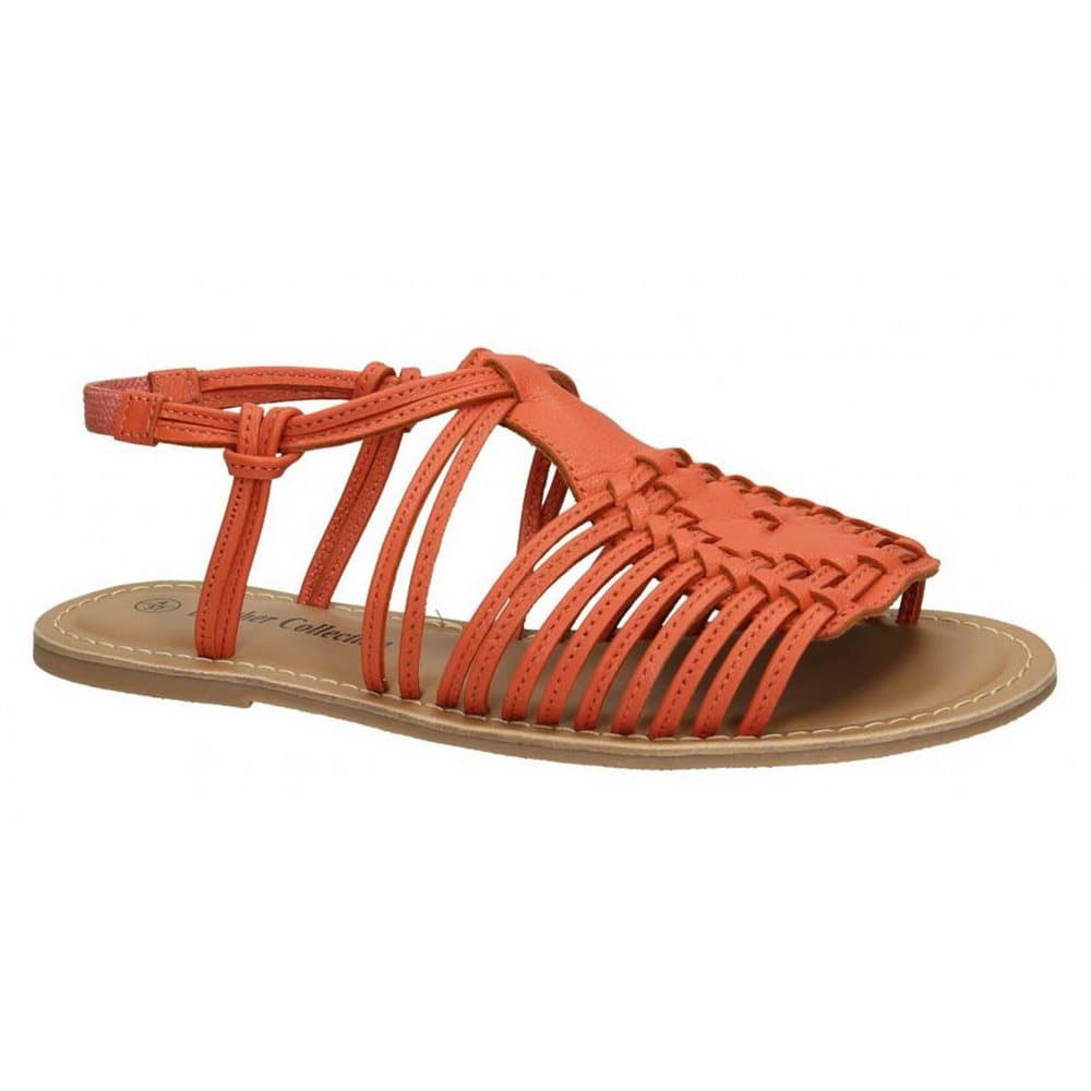 Leather Collection Dam / Damläder Flat Strappy Sandaler