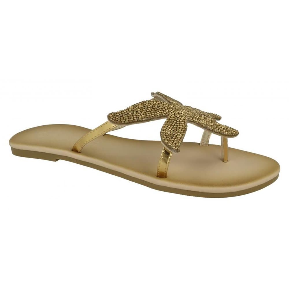 Savannah Womens/Ladies Starfish Beaded Toepost Sandals
