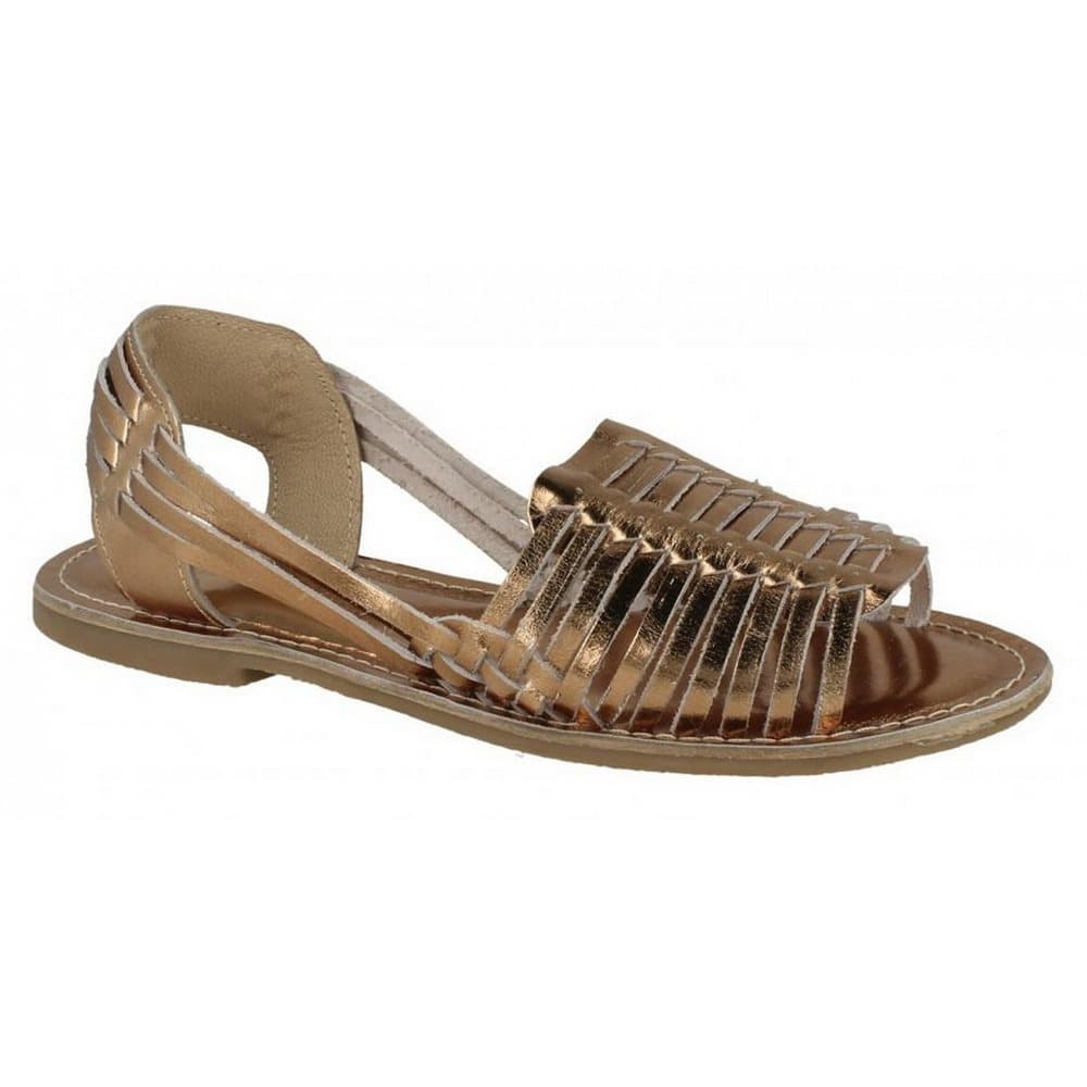 Leather Collection Weaved Slingback Sandaler för kvinnor / damer